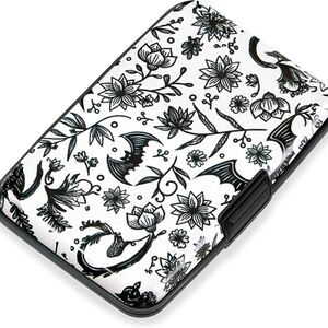 Elegant Black and White Floral Wallet